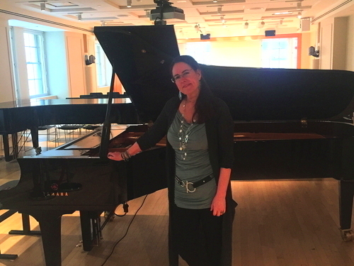 Alex after the final recording session with Adam Marks, at Yamaha Artist Services in NYC.